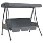 Garden swing bench with dark gray steel canopy by , Garden rockers - Ref: Foro24-4008898, Price: 237,98 €, Discount: %