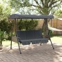 Garden swing bench with dark gray steel canopy by , Garden rockers - Ref: Foro24-4008898, Price: 237,98 €, Discount: %