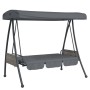 Garden swing bench with dark gray steel canopy by , Garden rockers - Ref: Foro24-4008898, Price: 237,98 €, Discount: %