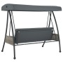 Garden swing bench with dark gray steel canopy by , Garden rockers - Ref: Foro24-4008898, Price: 237,98 €, Discount: %