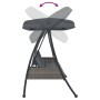 Garden swing bench with dark gray steel canopy by , Garden rockers - Ref: Foro24-4008898, Price: 237,98 €, Discount: %