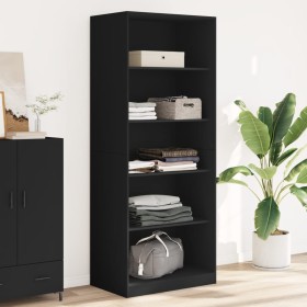 Engineered wood black wardrobe 80x50x200 cm by , Wardrobes - Ref: Foro24-3307721, Price: 181,99 €, Discount: %