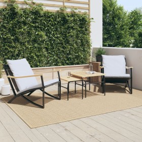 Garden furniture set with cushions, 4 pieces, black steel by , Garden sets - Ref: Foro24-4009305, Price: 452,99 €, Discount: %