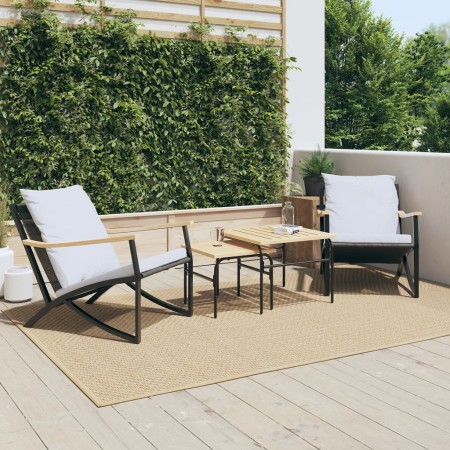 Garden furniture set with cushions, 4 pieces, black steel by , Garden sets - Ref: Foro24-4009305, Price: 451,98 €, Discount: %