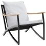 Garden furniture set with cushions, 4 pieces, black steel by , Garden sets - Ref: Foro24-4009305, Price: 451,98 €, Discount: %