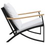 Garden furniture set with cushions, 4 pieces, black steel by , Garden sets - Ref: Foro24-4009305, Price: 451,98 €, Discount: %