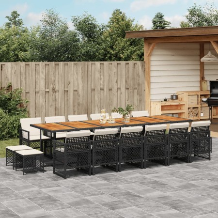 Garden furniture set 17 pieces with black synthetic rattan cushions by , Garden sets - Ref: Foro24-3210831, Price: 1,00 €, Di...