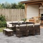 Garten-Essgruppe 11-teilig mit braunen Kunststoff-Rattan-Kissen. von , Gartensets - Ref: Foro24-3210789, Preis: 564,49 €, Rab...