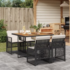 5-piece garden furniture set with black synthetic rattan cushions by , Garden sets - Ref: Foro24-3210723, Price: 328,60 €, Di...