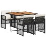 Set de muebles jardín 5 pzas con cojines ratán sintético negro de , Conjuntos de jardín - Ref: Foro24-3210723, Precio: 315,00...