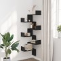 Corner wall shelf made of black engineered wood, measuring 45x45x147 cm. by , Shelves and shelves - Ref: Foro24-852637, Price...