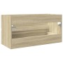 Armario lavabo madera contrachapada roble Sonoma 90x38,5x45 cm de , Muebles de baño - Ref: Foro24-849638, Precio: 58,99 €, De...