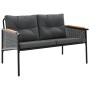 3-piece garden furniture set with black steel cushions by , Garden sets - Ref: Foro24-3283635, Price: 381,80 €, Discount: %