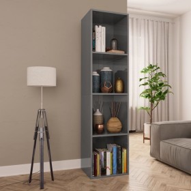 Glossy gray plywood book shelf 36x30x143 cm by vidaXL, Bookcases and shelves - Ref: Foro24-800152, Price: 58,96 €, Discount: %