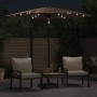 Garden umbrella with LED lights, brown steel pole, 223x223x231 cm. by , Umbrellas - Ref: Foro24-4005119, Price: 100,02 €, Dis...