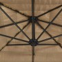 Garden umbrella with LED lights, brown steel pole, 223x223x231 cm. by , Umbrellas - Ref: Foro24-4005119, Price: 100,02 €, Dis...