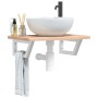 Wall-mounted steel and solid oak wood sink shelf by , bathroom vanities - Ref: Foro24-3302334, Price: 66,85 €, Discount: %