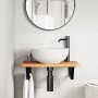 Wall-mounted steel and solid oak wood sink shelf by , bathroom vanities - Ref: Foro24-3302343, Price: 79,61 €, Discount: %