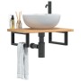 Wall-mounted steel and solid oak wood sink shelf by , bathroom vanities - Ref: Foro24-3302341, Price: 61,99 €, Discount: %