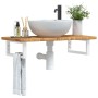 Wall-mounted steel and solid oak wood sink shelf by , bathroom vanities - Ref: Foro24-3302336, Price: 79,59 €, Discount: %