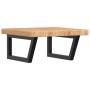 Wall-mounted steel and solid oak wood sink shelf by , bathroom vanities - Ref: Foro24-3302411, Price: 85,74 €, Discount: %