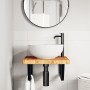 Wall-mounted steel and solid oak wood sink shelf by , bathroom vanities - Ref: Foro24-3302411, Price: 85,74 €, Discount: %