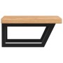 Wall-mounted steel and solid oak wood sink shelf by , bathroom vanities - Ref: Foro24-3302411, Price: 85,74 €, Discount: %