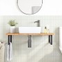 Wall-mounted steel and solid oak wood sink shelf by , bathroom vanities - Ref: Foro24-3302397, Price: 105,21 €, Discount: %