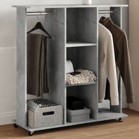 Wheeled cabinet made of gray concrete engineered wood, 102x38x110cm. by , Clothing and closet storage - Ref: Foro24-848034, P...