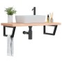 Wall-mounted sink shelf made of steel and solid beech wood by , bathroom vanities - Ref: Foro24-3302439, Price: 118,99 €, Dis...