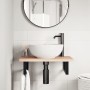 Estante de lavabo de pared de acero y madera maciza de haya de , Tocadores de baño - Ref: Foro24-3302357, Precio: 73,96 €, De...