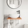 Wall-mounted sink shelf made of steel and solid beech wood by , bathroom vanities - Ref: Foro24-3302424, Price: 64,40 €, Disc...