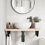 Wall-mounted sink shelf made of steel and solid beech wood by , bathroom vanities - Ref: Foro24-3302355, Price: 78,47 €, Disc...