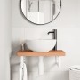 Wall-mounted sink shelf made of steel and solid beech wood by , bathroom vanities - Ref: Foro24-3302376, Price: 89,73 €, Disc...