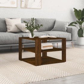 Mesa de centro madera ingeniería roble marrón 59,5x59,5x40 cm de , Mesas de centro - Ref: Foro24-834256, Precio: 56,99 €, Des...