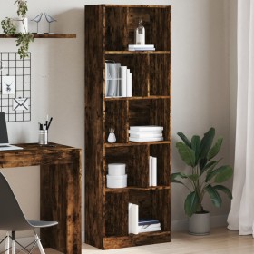 Engineered wood smoked oak bookshelf 57x28.5x174 cm by , Bookcases and shelves - Ref: Foro24-847993, Price: 88,84 €, Discount: %