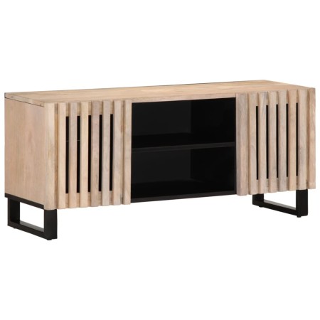 TV-Möbel aus massivem weißem Mangoholz 105x34x46 cm von , CD- und DVD-Speicher - Ref: Foro24-377439, Preis: 133,99 €, Rabatt: %