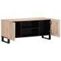 Solid white mango wood TV stand 105x34x46 cm by , CD and DVD storage - Ref: Foro24-377439, Price: 120,53 €, Discount: %