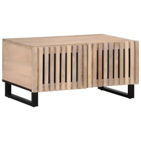 Mesa de centro de madera maciza de mango blanca 80x51x40 cm de , Mesas de centro - Ref: Foro24-377464, Precio: 142,99 €, Desc...