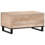 Mesa de centro de madera maciza de mango blanca 80x51x40 cm de , Mesas de centro - Ref: Foro24-377464, Precio: 133,09 €, Desc...