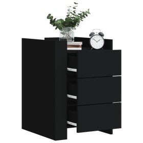 Engineered wood black bedside table 45x50x65 cm by , Nightstands - Ref: Foro24-848305, Price: 106,19 €, Discount: %