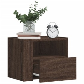 Wall-mounted bedside tables 2 units brown oak color 45x30x35 cm by , Nightstands - Ref: Foro24-848324, Price: 96,99 €, Discou...