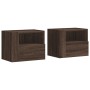 Wall-mounted bedside tables 2 units brown oak color 45x30x35 cm by , Nightstands - Ref: Foro24-848324, Price: 87,82 €, Discou...