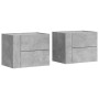 Mesita de noche de pared 2 uds color gris hormigón 45x30x35 cm de , Mesitas de noche - Ref: Foro24-848332, Precio: 92,23 €, D...