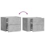 Wall-mounted bedside table set, gray concrete color, 45x30x35 cm by , Nightstands - Ref: Foro24-848332, Price: 92,23 €, Disco...