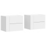 Wall-mounted bedside tables, set of 2, white, 45x30x35 cm by , Nightstands - Ref: Foro24-848326, Price: 105,32 €, Discount: %