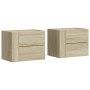 Wall-mounted bedside tables 2 units Sonoma oak 45x30x35 cm by , Nightstands - Ref: Foro24-848330, Price: 92,23 €, Discount: %