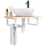 Wall-mounted steel and solid oak wood sink shelf by , bathroom vanities - Ref: Foro24-3302540, Price: 68,87 €, Discount: %