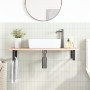 Wall-mounted steel and solid oak wood sink shelf by , bathroom vanities - Ref: Foro24-3302549, Price: 79,74 €, Discount: %