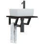 Wall-mounted steel and solid oak wood sink shelf by , bathroom vanities - Ref: Foro24-3302575, Price: 58,50 €, Discount: %